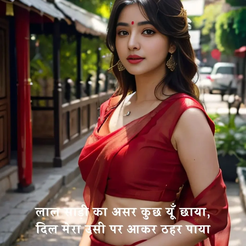 ❤️ लाल साड़ी पर शायरी