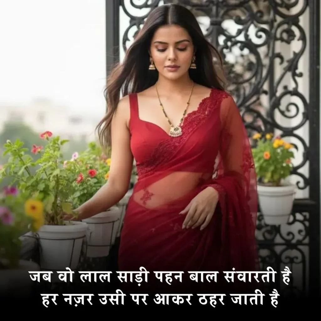 ❤️ लाल साड़ी पर शायरी
